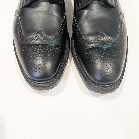 Sid Mashburn Wing Tip Brogue Shoes Size 11.5 Handmade in England Black Leather - Picture 5 of 10